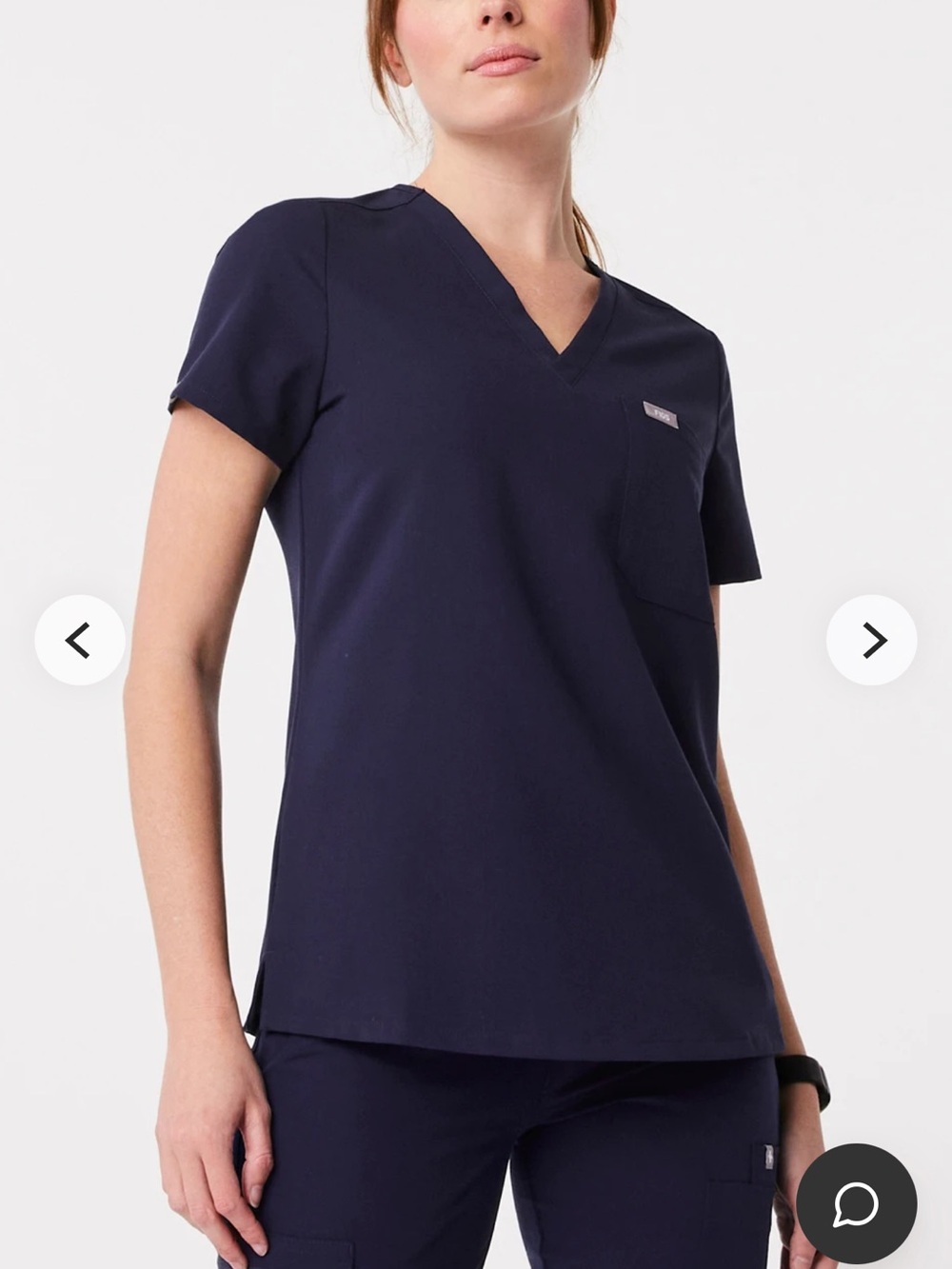 Figs Women's Navy V-Neck Short Sleeve Scrub Top